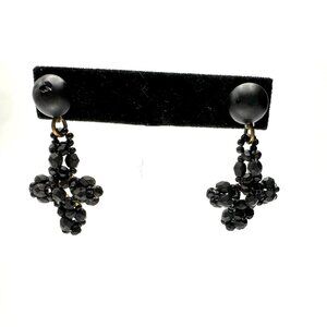 Vintage Erickson Beamon Black Crystal Cross Drop Earrings — GUC